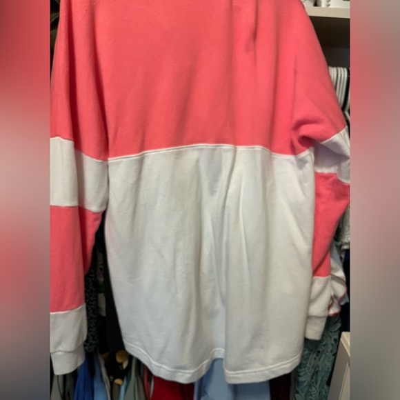 Victoria Secret PINK Quarter Zip Hot Pink Color Block Pullover Sweatshirt - Picture 7 of 7